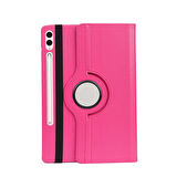 Galaxy Tab S9 FE Plus Uyumlu ​FRMS Dönebilen Standlı Kılıf-Pembe Koyu