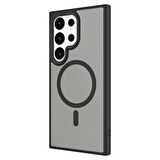 Galaxy S24 Ultra Uyumlu Sert PC Arka Yüzey Wireless Şarj Özellikli Zore Flet Magsafe Kılıf-D