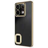 Xiaomi Redmi Note 13 Pro 5G Kılıf Kamera Korumalı Logo Gösteren Zore Omega Kapak-Siyah