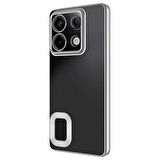 Xiaomi Redmi Note 13 Pro 5G Kılıf Kamera Korumalı Logo Gösteren Zore Omega Kapak-Siyah