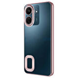 Xiaomi Poco C65 Kılıf Kamera Korumalı Logo Gösteren Zore Omega Kapak-Rose Gold