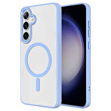 Galaxy S24 Uyumlu Magsafe Şarj Özellikli Krom Magsafe Silikon Zore Kılıf-Koyu Yeşil