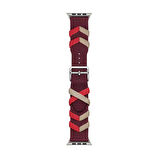 Watch 44mm Uyumlu CLO- KRD-97 Sarmal Örgü Tasarımlı Kordon-Kırmızı