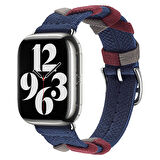 Watch 38mm Uyumlu CLO- KRD-97 Sarmal Örgü Tasarımlı Kordon-Lacivert