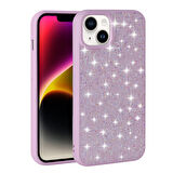 iPhone 13 Uyumlu Parlak Taşlı Tasarım Pırlanta Zore Kılıf-Pembe