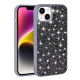 iPhone 14 Uyumlu Parlak Taşlı Tasarım Pırlanta Zore Kapak-Gri