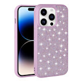 iPhone 14 Pro Max Uyumlu Parlak Taşlı Tasarım Pırlanta Zore Kılıf-Beyaz