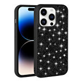 iPhone 14 Pro Max Uyumlu Parlak Taşlı Tasarım Pırlanta Zore Kılıf-Beyaz