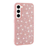 Galaxy S23 Kılıf Parlak Taşlı Tasarım Zore Pırlanta Kapak-Pembe