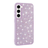 Galaxy S23 Kılıf Parlak Taşlı Tasarım Zore Pırlanta Kapak-Lila
