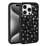 iPhone 15 Pro Uyumlu Parlak Taşlı Tasarım Pırlanta NRTK Kılıf-Gri