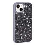 iPhone 15 Plus Uyumlu Parlak Taşlı Tasarım Pırlanta Zore Kılıf-Gri