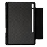 Galaxy Tab S9 Plus Uyumlu ​İNC Border Keyboard Bluetooh Bağlantılı Standlı Klavyeli Tablet Kılıfı-Siyah