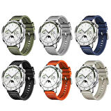 Gear S3 Uyumlu CLO- KRD-102 22mm Silikon Kordon-Siyah