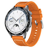 Galaxy Watch 46mm Uyumlu CLO- KRD-102 22mm Silikon Kordon-Turuncu