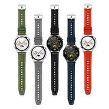 Galaxy Watch 46mm Uyumlu CLO- KRD-102 22mm Silikon Kordon-Siyah