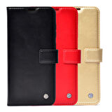 Galaxy A25 Kılıf Zore Kar Deluxe Kapaklı Kılıf-Kırmızı