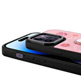 Apple iPhone 14 Pro Max Kılıf Parlayan Kabartmalı İkonik Figürlü Zore Amas Silikon Kapak-Siyah