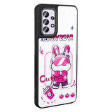 Galaxy A32 4G Kılıf Parlayan Kabartmalı İkonik Figürlü Zore Amas Silikon Kapak-Pembe