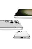 Samsung Galaxy S24 Ultra Kılıf Eğimli Kamera Dizayn Sert Şeffaf Silikon