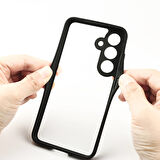 Galaxy S24 Uyumlu Kamera Korumalı Şeffaf Arka Yüzey Zore New Roll Kılıf-Siyah