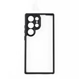 Galaxy S24 Ultra Uyumlu Kamera Korumalı Şeffaf Arka Yüzey Zore New Roll Kılıf-Siyah