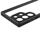 Galaxy S24 Ultra Uyumlu Kamera Korumalı Şeffaf Arka Yüzey Zore New Roll Kılıf-Siyah