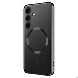 Galaxy S24 Uyumlu Kamera Korumalı Magsafe Wireless Şarj Özellikli Zore Demre Kapak-Siyah