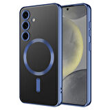 Galaxy S24 Uyumlu Kamera Korumalı Magsafe Wireless Şarj Özellikli Zore Demre Kılıf-Siyah