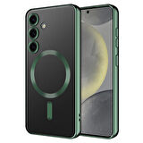 Galaxy S24 Uyumlu Kamera Korumalı Magsafe Wireless Şarj Özellikli Zore Demre Kılıf-Siyah