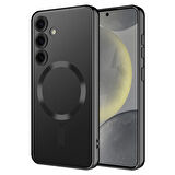 Galaxy S24 Uyumlu Kamera Korumalı Magsafe Wireless Şarj Özellikli Zore Demre Kılıf-Lacivert