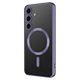 Galaxy S24 Uyumlu Kamera Korumalı Magsafe Wireless Şarj Özellikli Zore Demre Kapak-Derin Mor