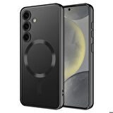 Galaxy S24 Uyumlu Kamera Korumalı Magsafe Wireless Şarj Özellikli Zore Demre Kapak-Derin Mor