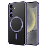 Galaxy S24 Plus Uyumlu Kamera Korumalı Magsafe Wireless Şarj Özellikli Zore Demre Kılıf-Siya