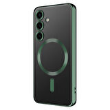 Galaxy S24 Plus Uyumlu Kamera Korumalı Magsafe Wireless Şarj Özellikli Zore Demre Kılıf-Koyu