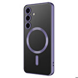 Galaxy S24 Plus Uyumlu Kamera Korumalı Magsafe Wireless Şarj Özellikli Zore Demre Kapak-Derin Mor