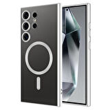 Galaxy S24 Ultra Uyumlu Kamera Korumalı Magsafe Wireless Şarj Özellikli Zore Demre Kılıf-Siy