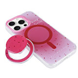 iPhone 15 Pro Uyumlu Zore Magsafe Şarj Özellikli Tak-Çıkar Pop Soketli Zore Tiktok Kapak-Turuncu