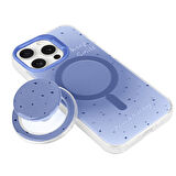 iPhone 15 Pro Zore Magsafe Şarj Özellikli Tak-Çıkar Pop Soketli Zore Tiktok Kılıf-Pembe Koyu