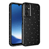 Galaxy A15 Kılıf Kamera Korumalı Simli Lüks Zore Koton Kapak-Siyah