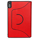 Lenovo Tab P11 11.5" (2.Nesil) Uyumlu ​MKST Fest Dönebilen Standlı Kılıf-Kırmızı