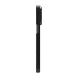 iPhone 15 Pro Zore Magsafe Şarj Özellikli 600D Kevlar Zore Krek Karbon Standlı Kılıf-Siyah
