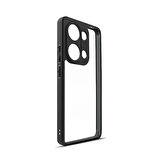 Xiaomi Redmi Note 13 Pro 4G Kılıf Kamera Korumalı Şeffaf Arka Yüzey Zore New Roll Kapak-Siyah