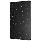 Galaxy Tab S8 Simli Parlak Görünümlü Ensueno Tablet Koton Kılıf-Siyah