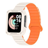 Xiaomi Redmi Watch 1 Silikon Kordon Zore KRD-105 Strap Kayış-Starlight-Turuncu