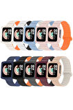 Xiaomi Redmi Watch 1 Silikon Kordon Ensueno KRD-105 Strap Kayış-Gri-Turuncu