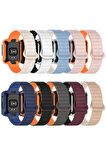Xiaomi Redmi Watch 1 Silikon Kordon Ensueno KRD-105 Strap Kayış-Gri-Turuncu