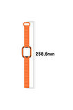 Xiaomi Redmi Watch 1 Silikon Kordon Ensueno KRD-105 Strap Kayış-Gri-Turuncu