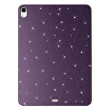 iPad Air 10.9 2022 (5 Nesil) Simli Parlak Görünümlü ​MXSP Tablet Koton Kılıf - Derin Mor