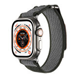 Apple Watch Ultra 49mm Hasır Kordon Zore KRD-106 Strap Kayış-Beyaz-Turuncu